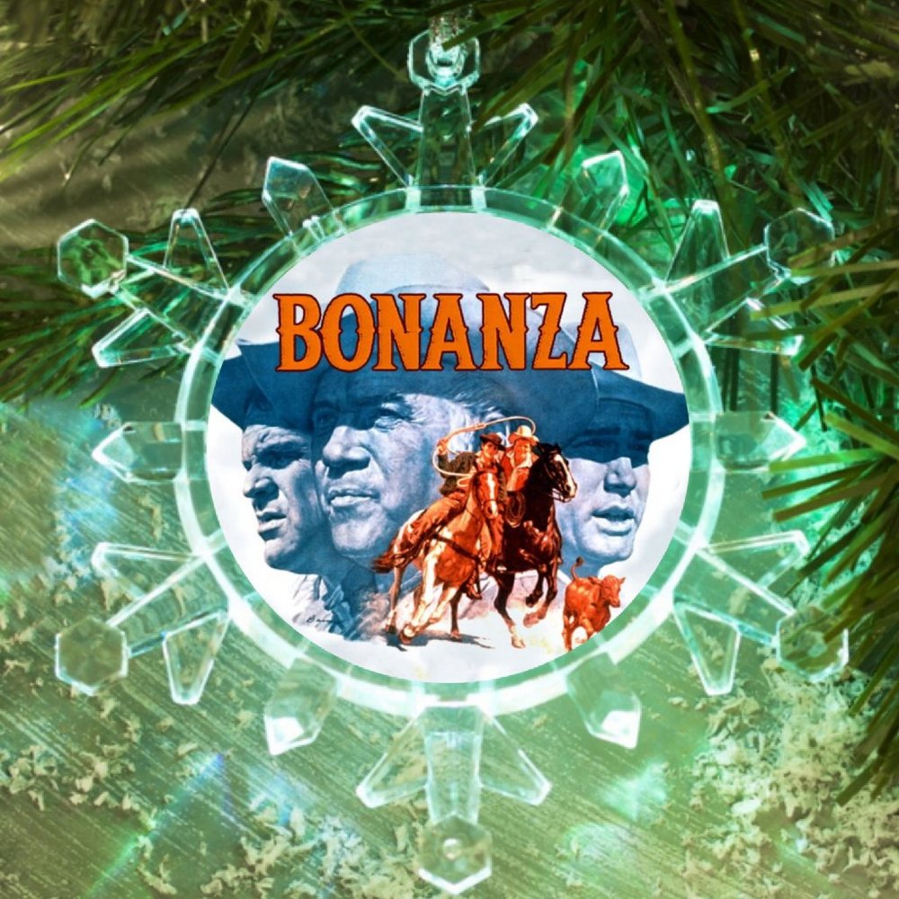 BONANZA Western tv show Snowflake Blinks Lit Holiday Christmas Tree Ornament